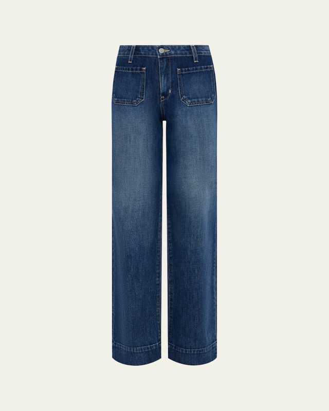 Nolan High-Rise Patch Pocket Wide-Leg Jeans